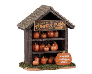 Pumpkin Shop vejbod med græskar til Halloween landskab fra Lemax