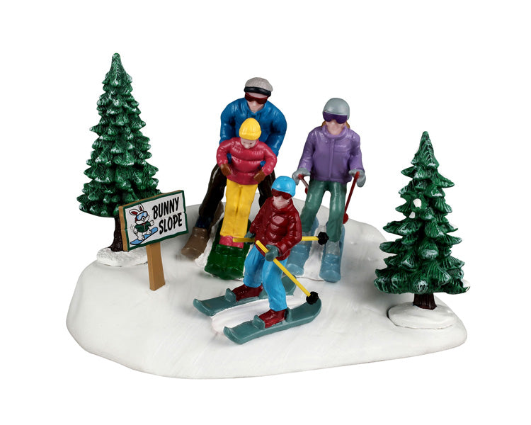 Family Ski Day figur fra Lemax til julelandskabet