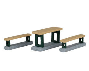 Picnic Benches bord og bænkesæt fra Lemax til juleby