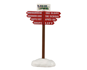 Ski Slope Sign til julelandskab fra Lemax