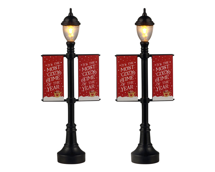 Lamp Post Banners lygter til juleby fra Lemax