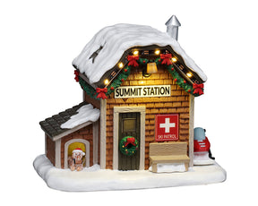 Ski Patrol Summit Station hytte til julelandskab fra Lemax