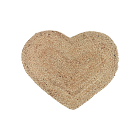 Hjerteformet dækkeserviet i jute fra Ib Laursen