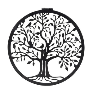 Väggdekoration med livets träd och soldrivna LED-lampor