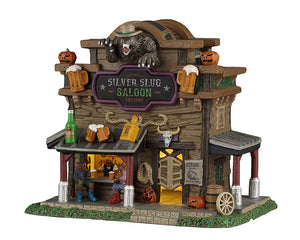 Silver Slug Saloon hus til Halloween landskab fra Lemax