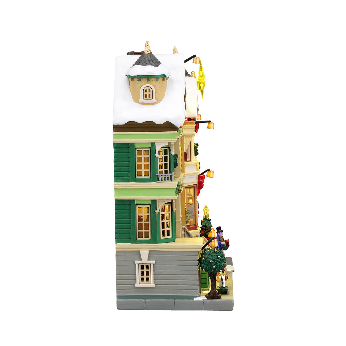Christmas On Victoria Street facade med lys til juleby fra Lemax set fra siden