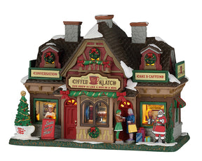 Coffee Klatch hus med lys til juleby fra Lemax