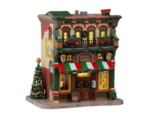 Mario's Pizzeria & Bistro med lys til juleby fra Lemax