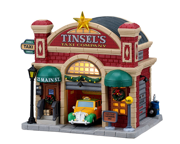 Tinsel's Taxi Company med lys til juleby fra Lemax