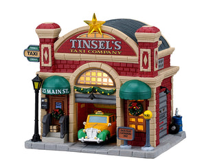 Tinsel's Taxi Company med lys til juleby fra Lemax