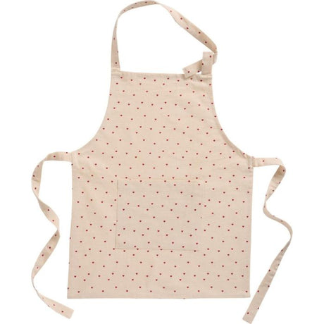 Forklæde barn natur med røde hjerter