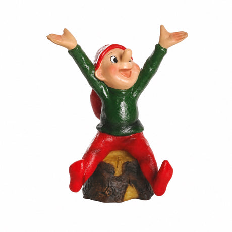 Bramming tomte på trädstubbe 8 cm hög