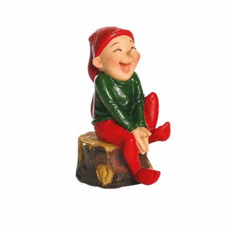 Bramming tomte på trädstubbe 8 cm hög