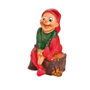 Bramming Tomte på trädstubbe 