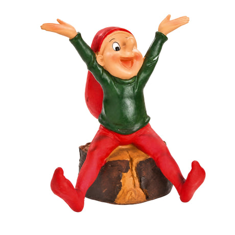 Bramming Tomte på trädstubbe 