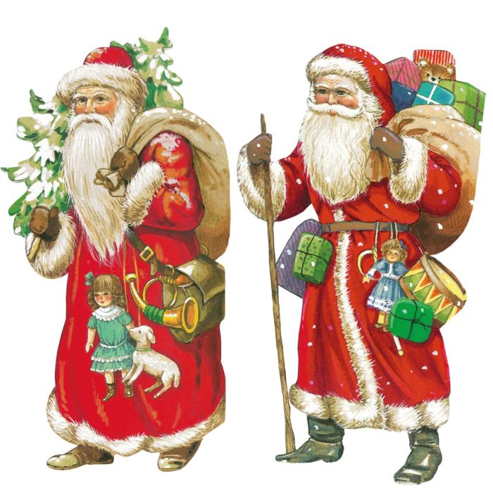 Fönsterdekoration med klassisk jultomte