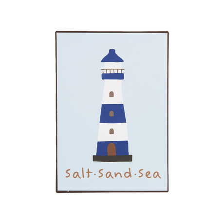 Ib Laursen metalskilt med fyrtårn og Salt Sand Sea