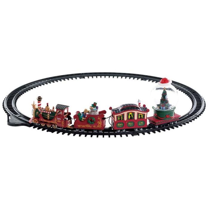 Lemax North Pole Railway, juletog med juletræ i snekugle