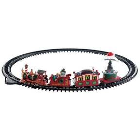 Lemax North Pole Railway, juletog med juletræ i snekugle