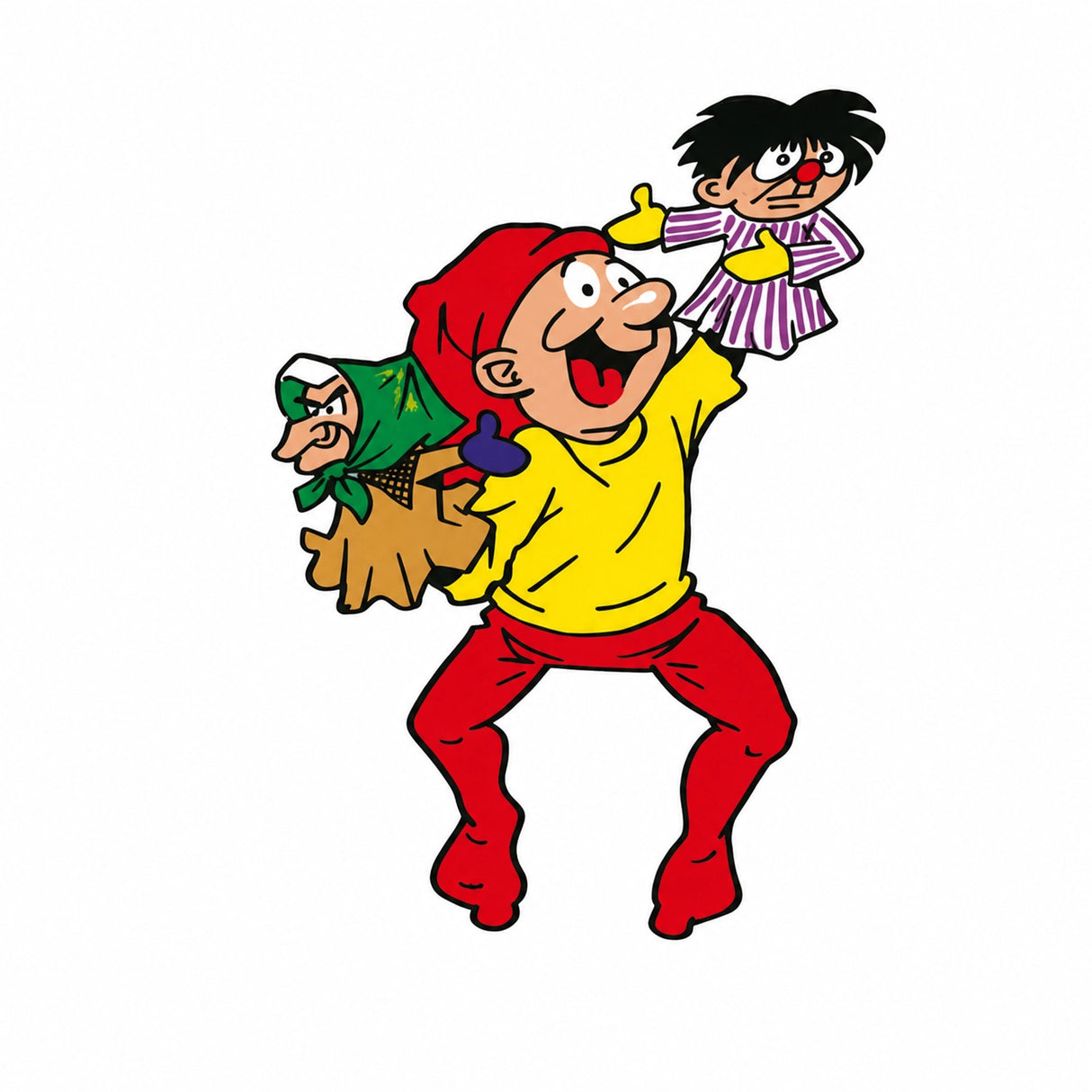 Bramming tomte i trä har roligt 40 cm hög