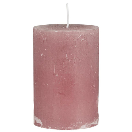 Rustikt blockljus rosa malva 10 cm högt från Ib Laursen