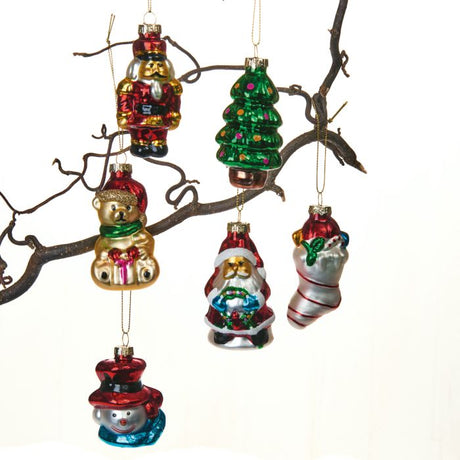 Julefigurer glas 6 forskellige figurer