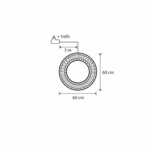 Lyskrans med 4000 lys 60 cm i diameter 