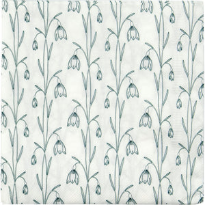 Kvadratiske servietter med vintergækker