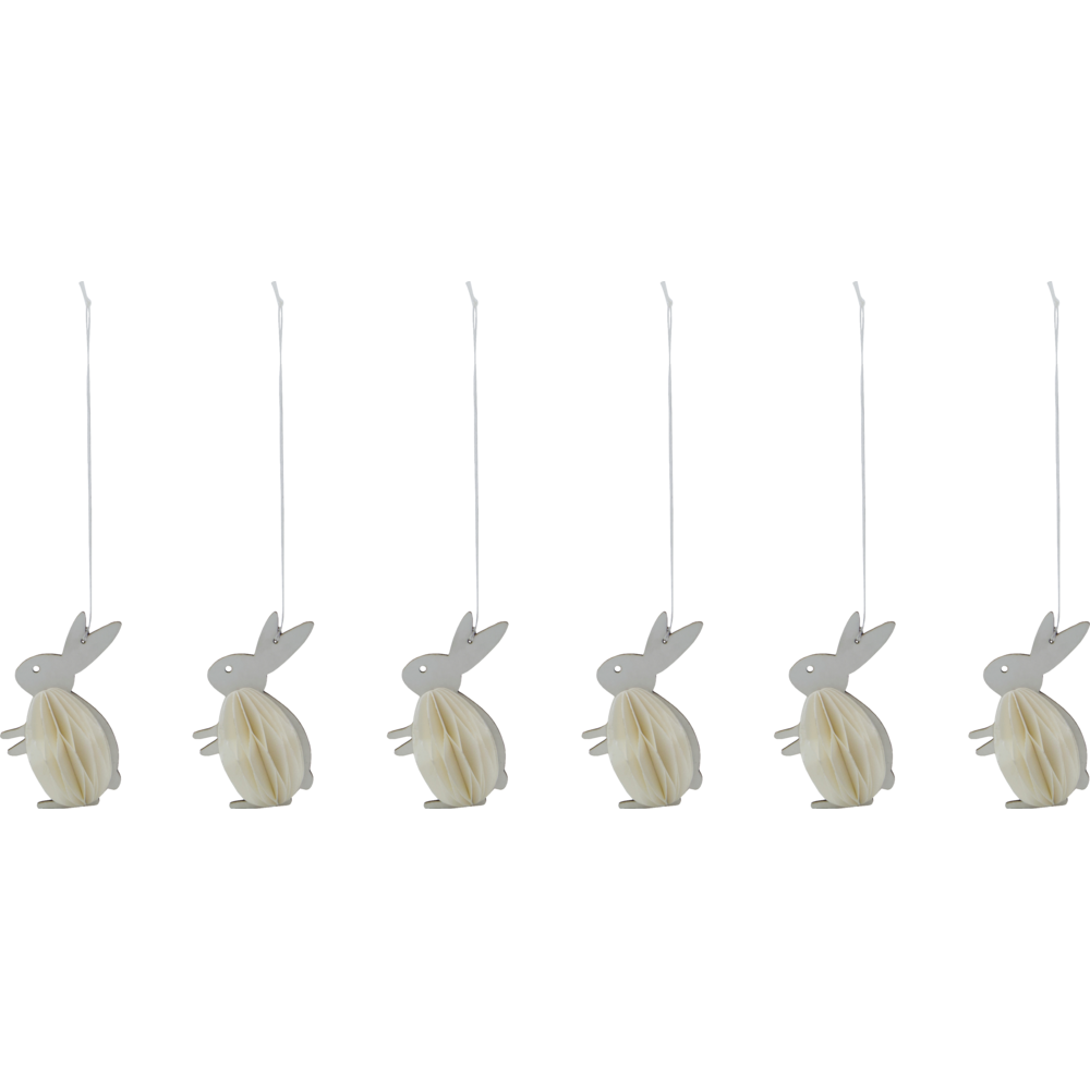 Påskeharer i håndlavet papir i sæt med 6 stk. fra House Doctor