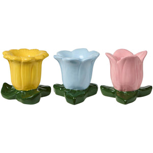 Ib Laursen blomsterformede lysestager i keramik