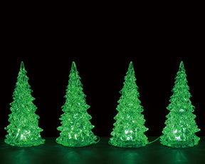 Crystal Lighted Tree 3 Color Changeable 4-pak lystræer til juleby