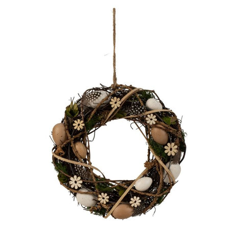 Påskekrans i pil med æg