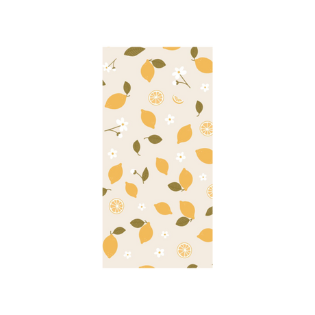Papirserviet med gule citroner og hvide blomster fra Ib Laursen
