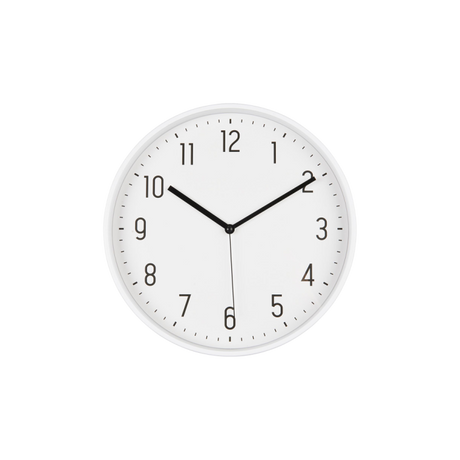 Hvidt vægur med sorte tal fra Ib Laursen