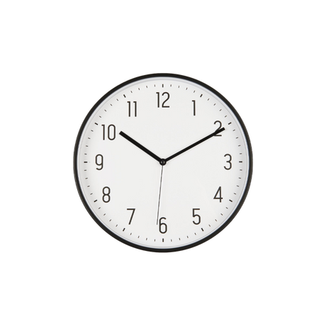 Sort vægur med tydelige sorte tal og visere fra Ib Laursen