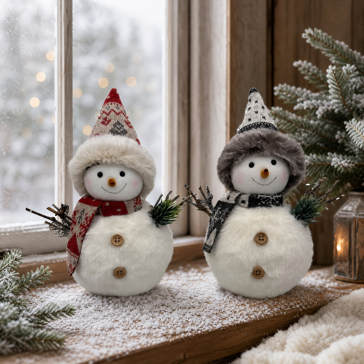 Snögubbe med toppluva