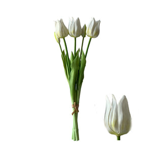 Hvid Tulipan buket  5pcs 45cm