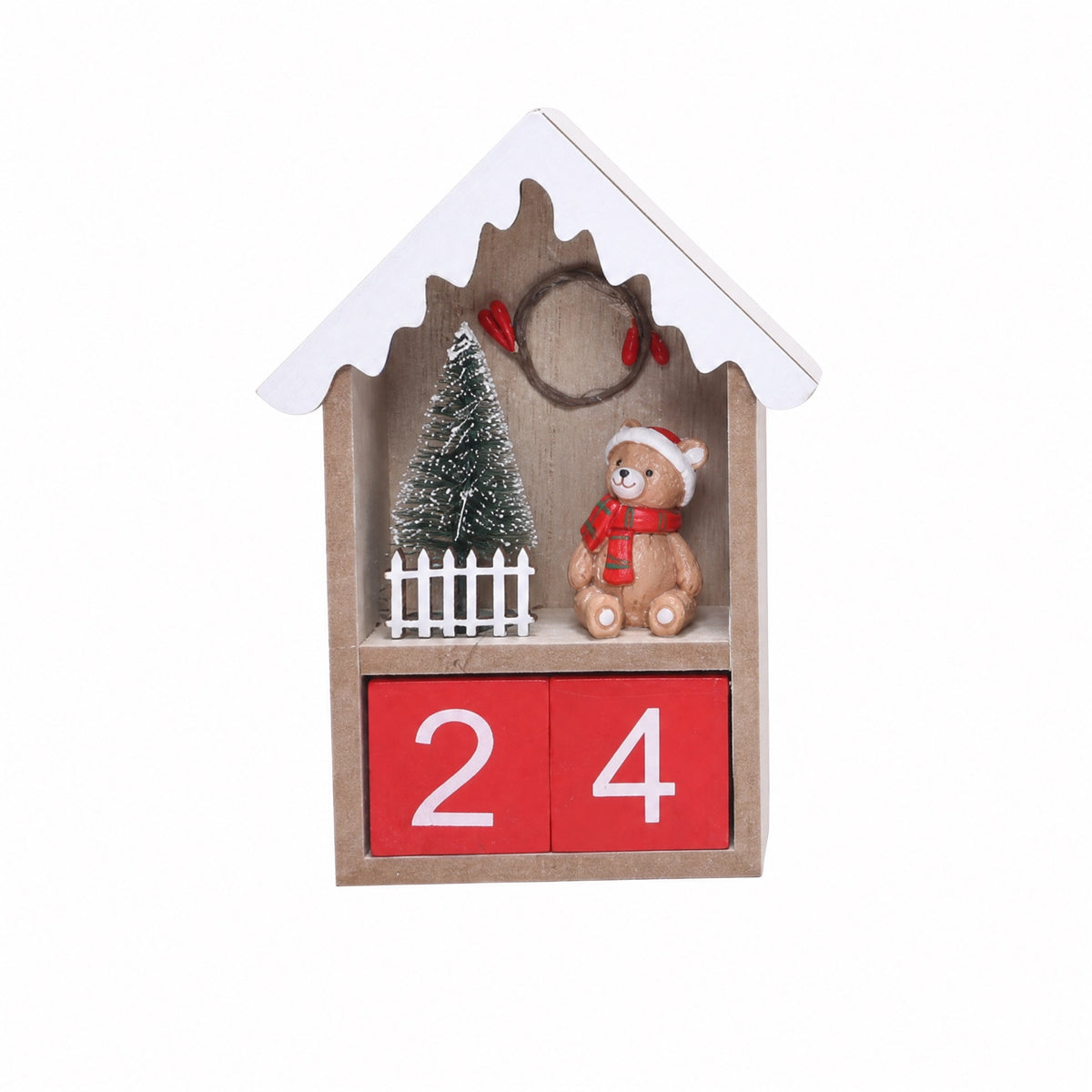 Julekalender i trä med nedräkning