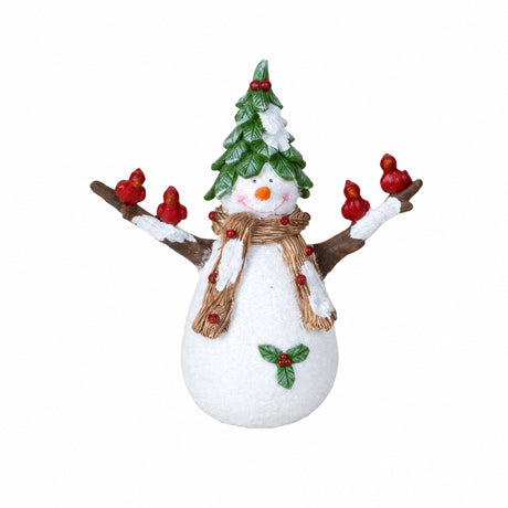 Snögubbe med granhatt 