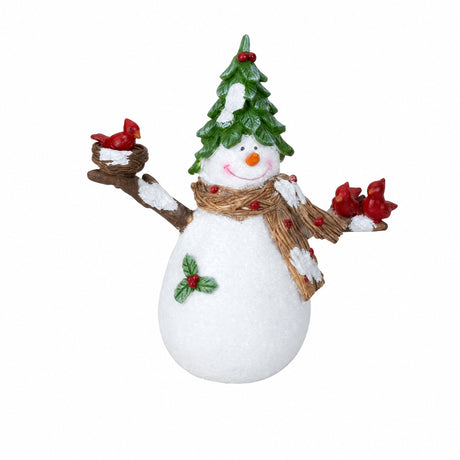 Snögubbe med granhatt 