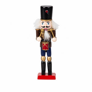 Nøddeknækker figur i træ med tromme