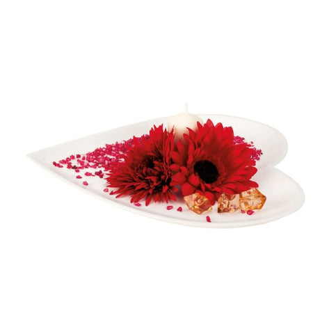 Dekorationsfad hjerteformet hvidt