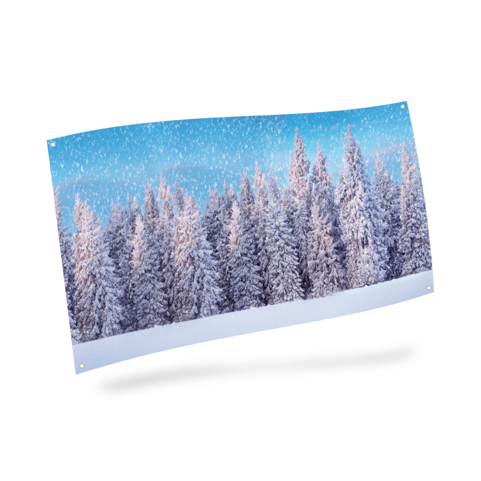 Baggrund med snedækket skov