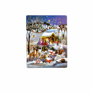 Julkalender med Jesusbarnet eller jullandskap
