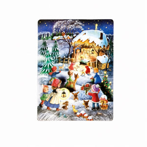 Julkalender med Jesusbarnet och landskap