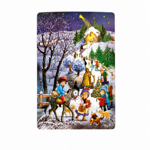 Julkalender med Jesusbarnet och landskap
