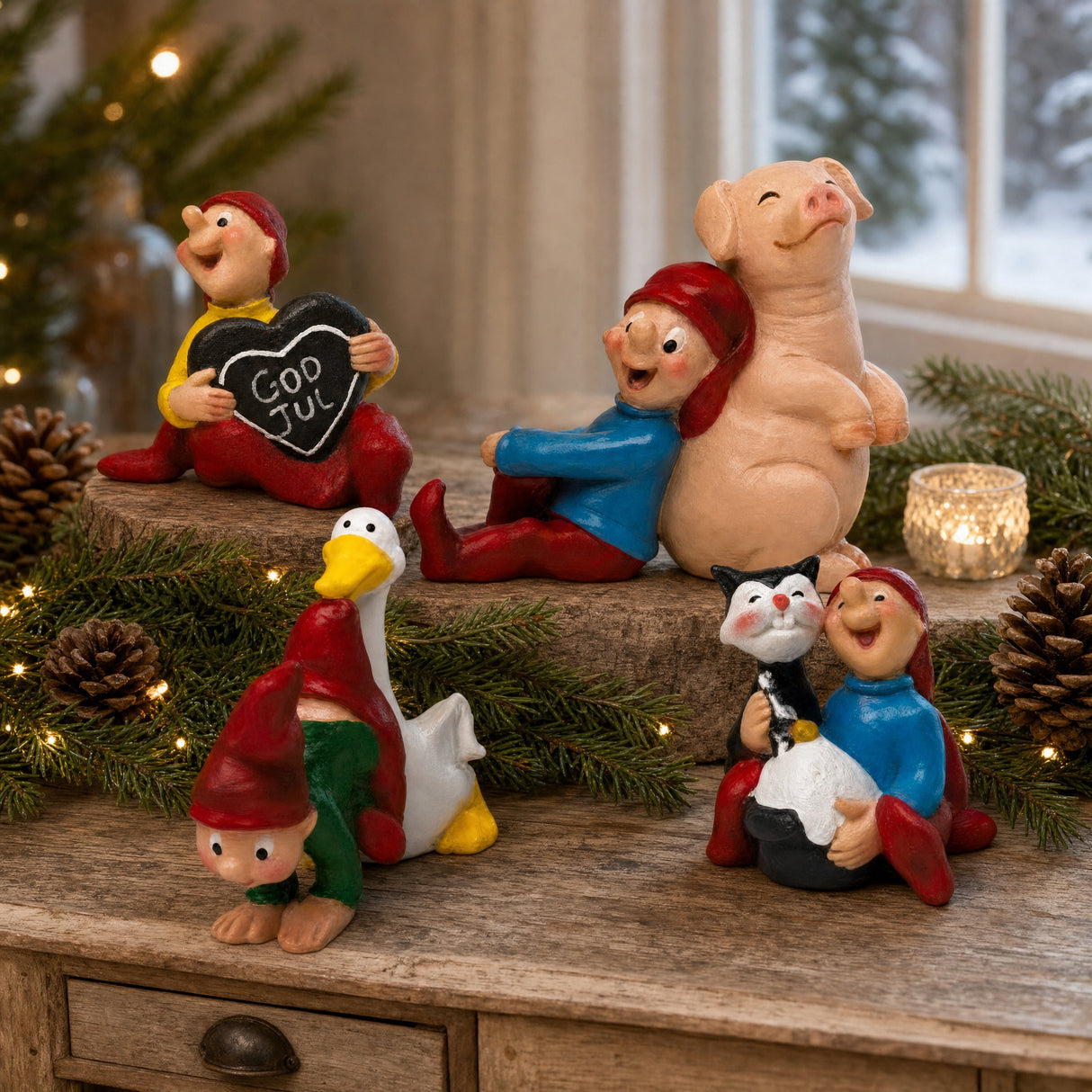 Brammingtomtar i julstämning figur