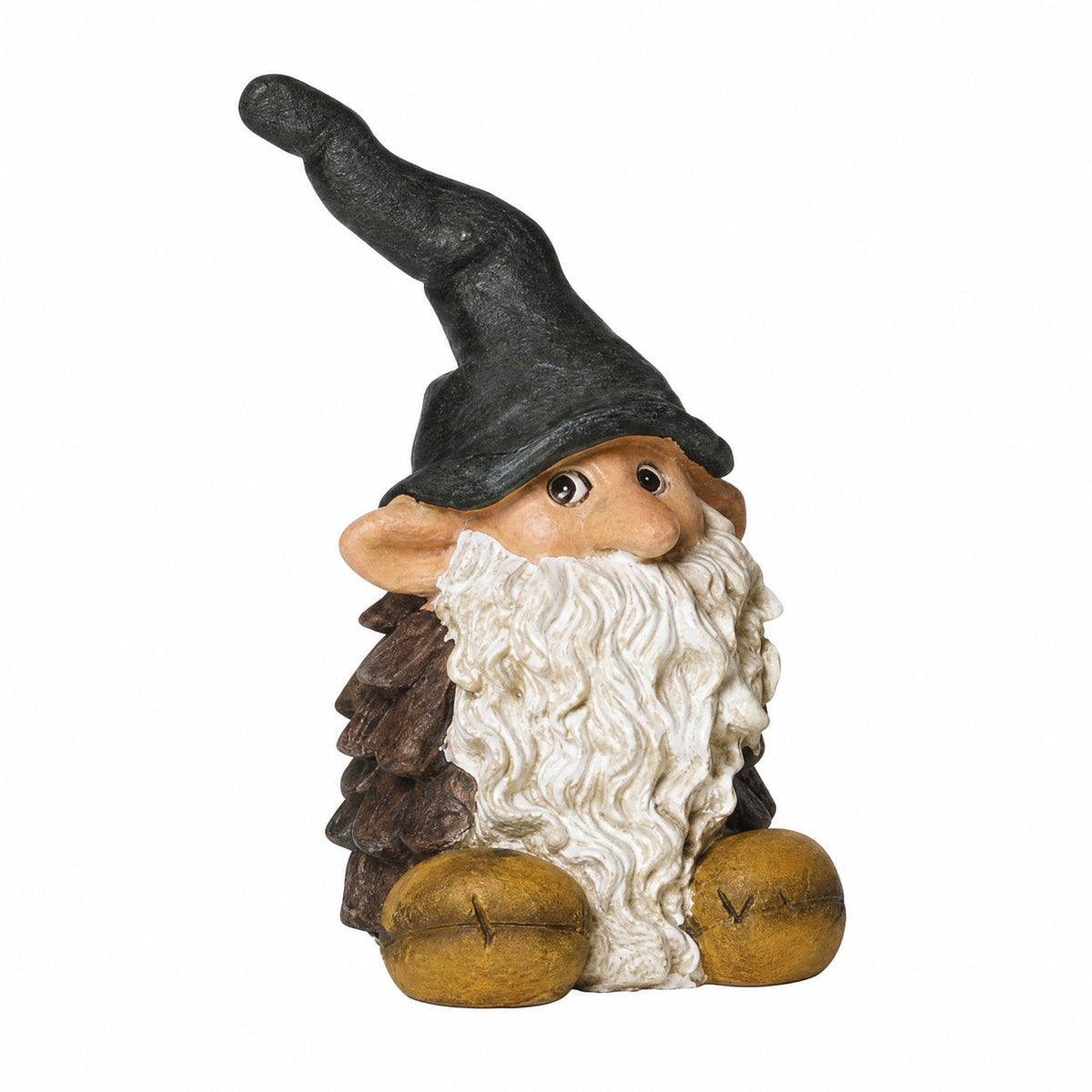 Kottetomte 26 cm hög från Pobra i polyresin med grön luva