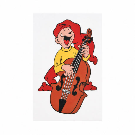 Bramming vinduesklæb med nisser der spiller cello