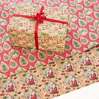 Presentpapper med julmotiv från Pobra